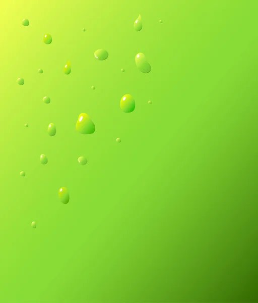 Groene waterdruppels — Stockfoto