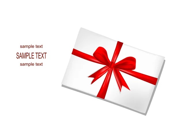 White envelope with red ribbon — Stock Photo, Image