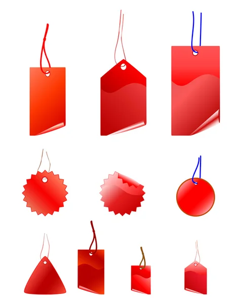 Empty red shopping tags — Stok fotoğraf