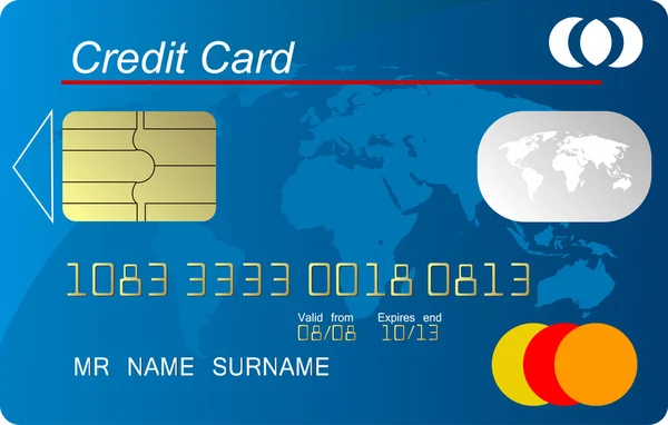 Modrá kreditní karta — Stock fotografie