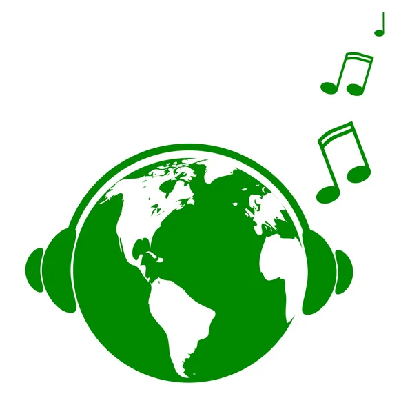 Wereld luisteren naar muziek — Stockfoto