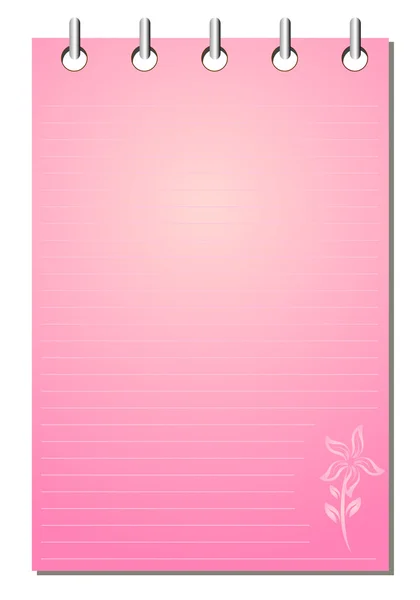 Pusty różowy notatnik ze spiralą — Zdjęcie stockowe