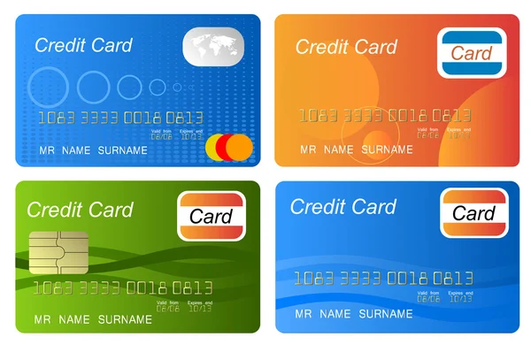 Set of color credit card — 图库照片