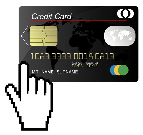 Tarjeta de crédito con cursor de mano —  Fotos de Stock