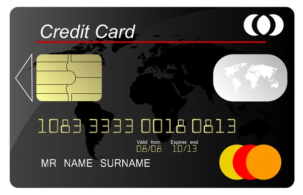 Černá kreditní karta — Stock fotografie