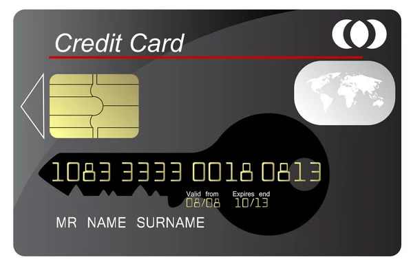 Zwarte creditcard vecto — Stockvector