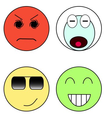 Set of emoticons clipart