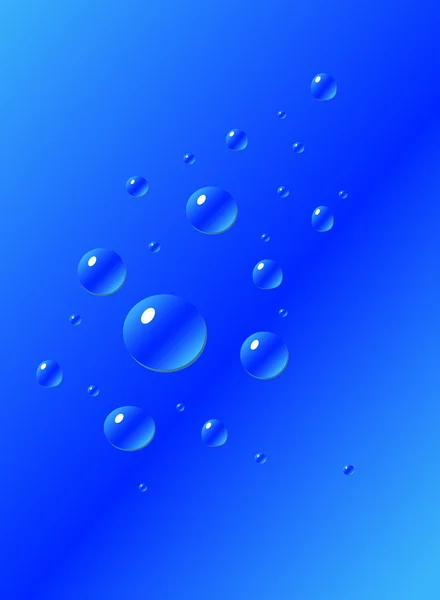Water drops on blue — Stock Photo, Image