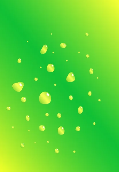Water druppels op groene en gele Toon — Stockfoto