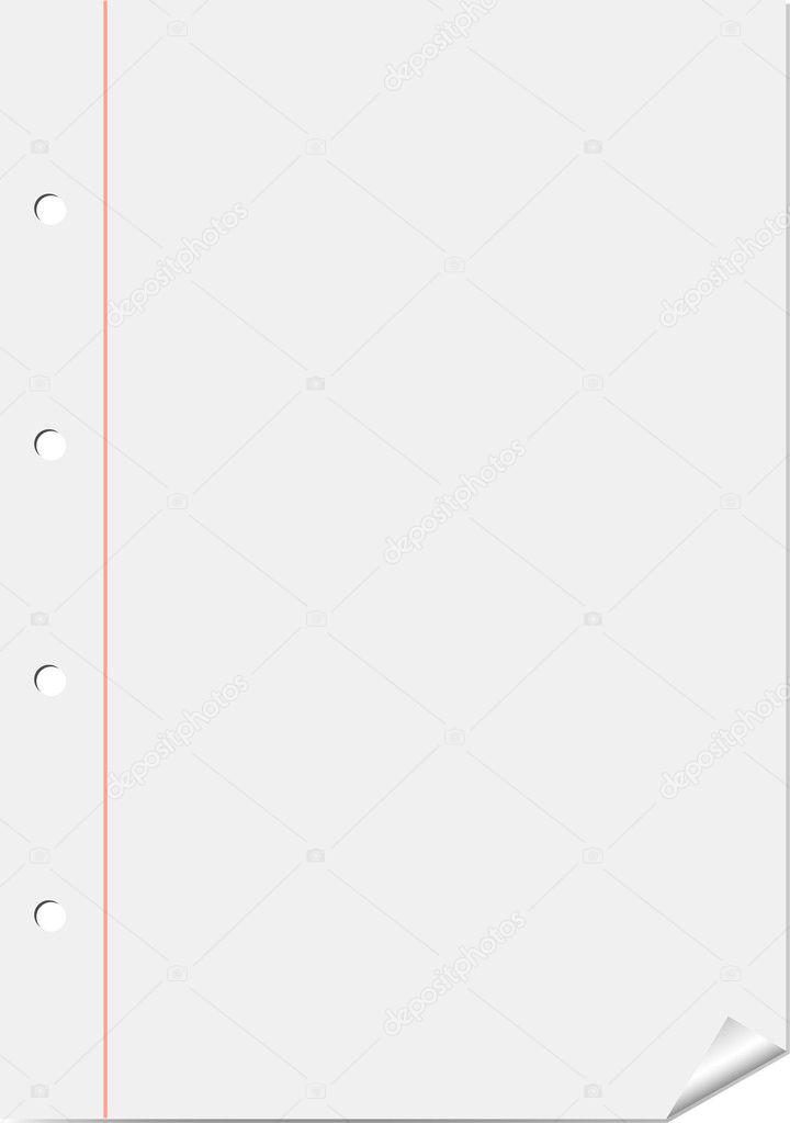 White page from notepad