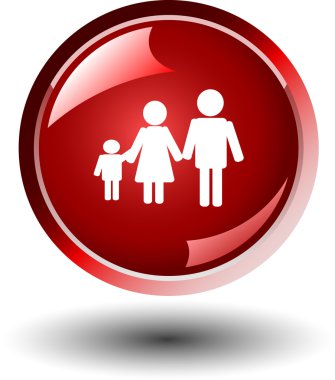 Web button with family clipart