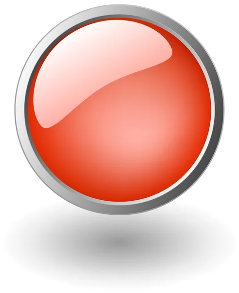 Красная блестящая кнопка — стоковое фото