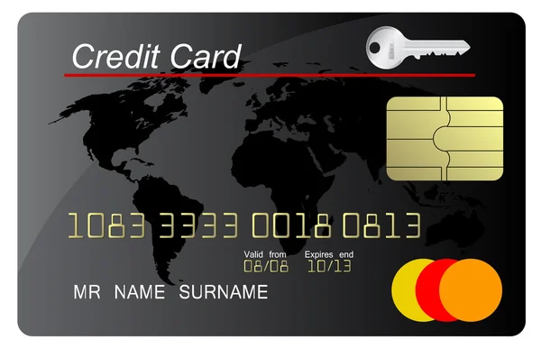 Cartão de crédito preto —  Vetores de Stock