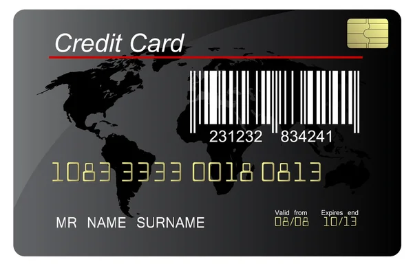 Vector de tarjeta de crédito negro — Archivo Imágenes Vectoriales