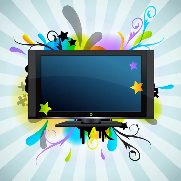 Abstract poster with the TV — Stock Vector