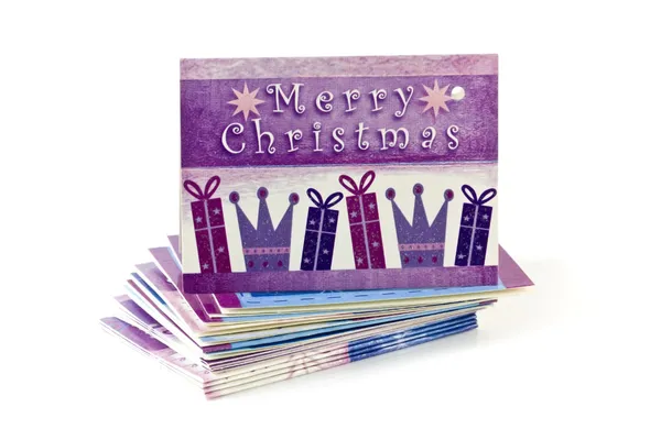 Christmas tags in a pile on white background — Stock Photo, Image