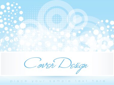 Blue cover design with sample text in vector format clipart