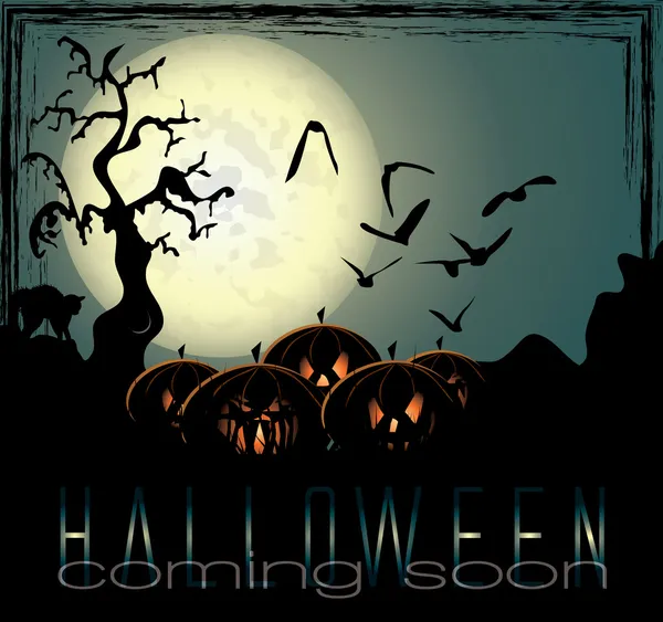 Halloween achtergrond met spooky pumpkins — Stockvector