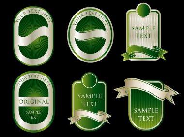 Green label set clipart