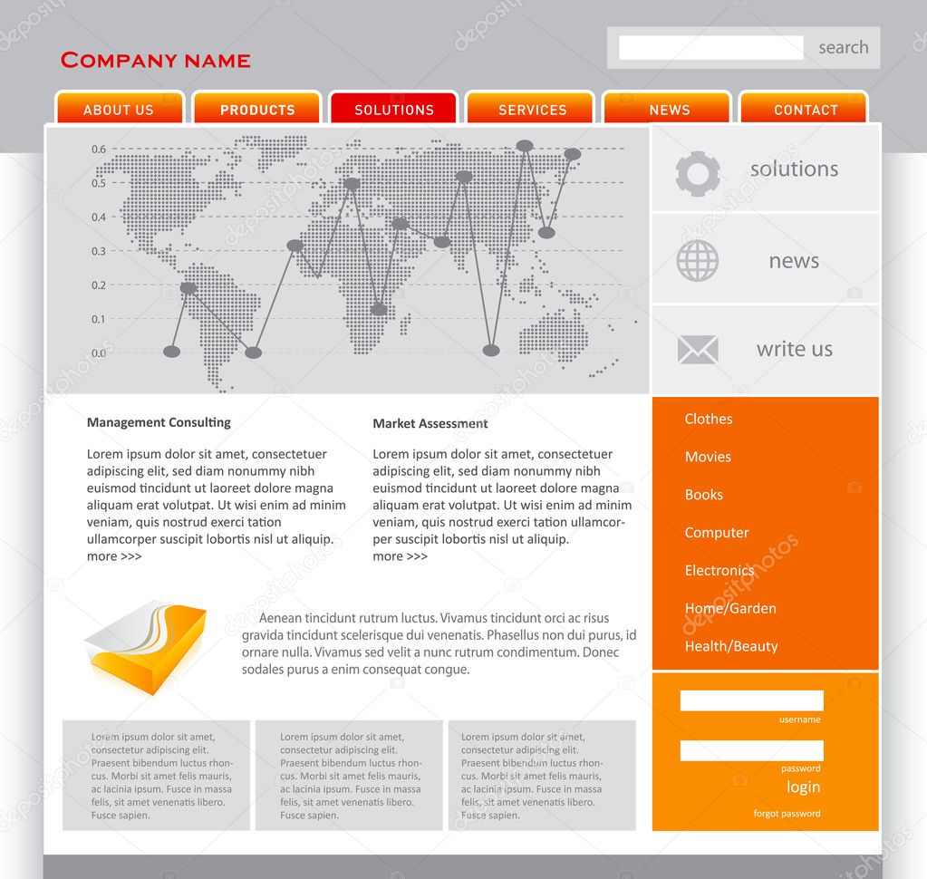 Orange webpage template