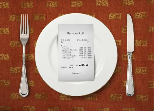 Цена в ресторане — стоковое фото
