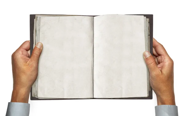 Винтажная книга на белом с дорожкой — стоковое фото