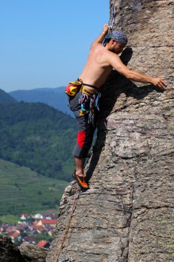 Rock climbing, outdoor activity clipart