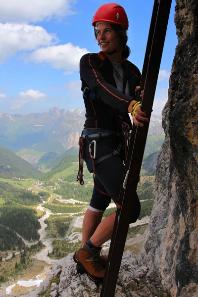 Memanjat dalam Dolomites — Stok Foto