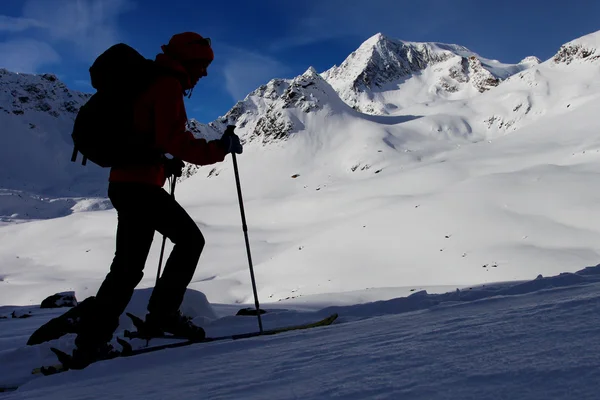 山滑雪上升 — 图库照片
