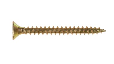 Wood screw on white background clipart