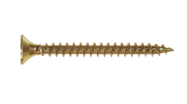 Wood screw on white background — Stock Photo, Image