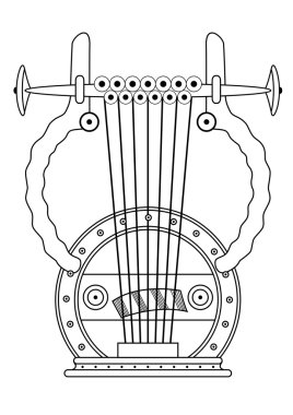 Antik Yunan lyra - vektör