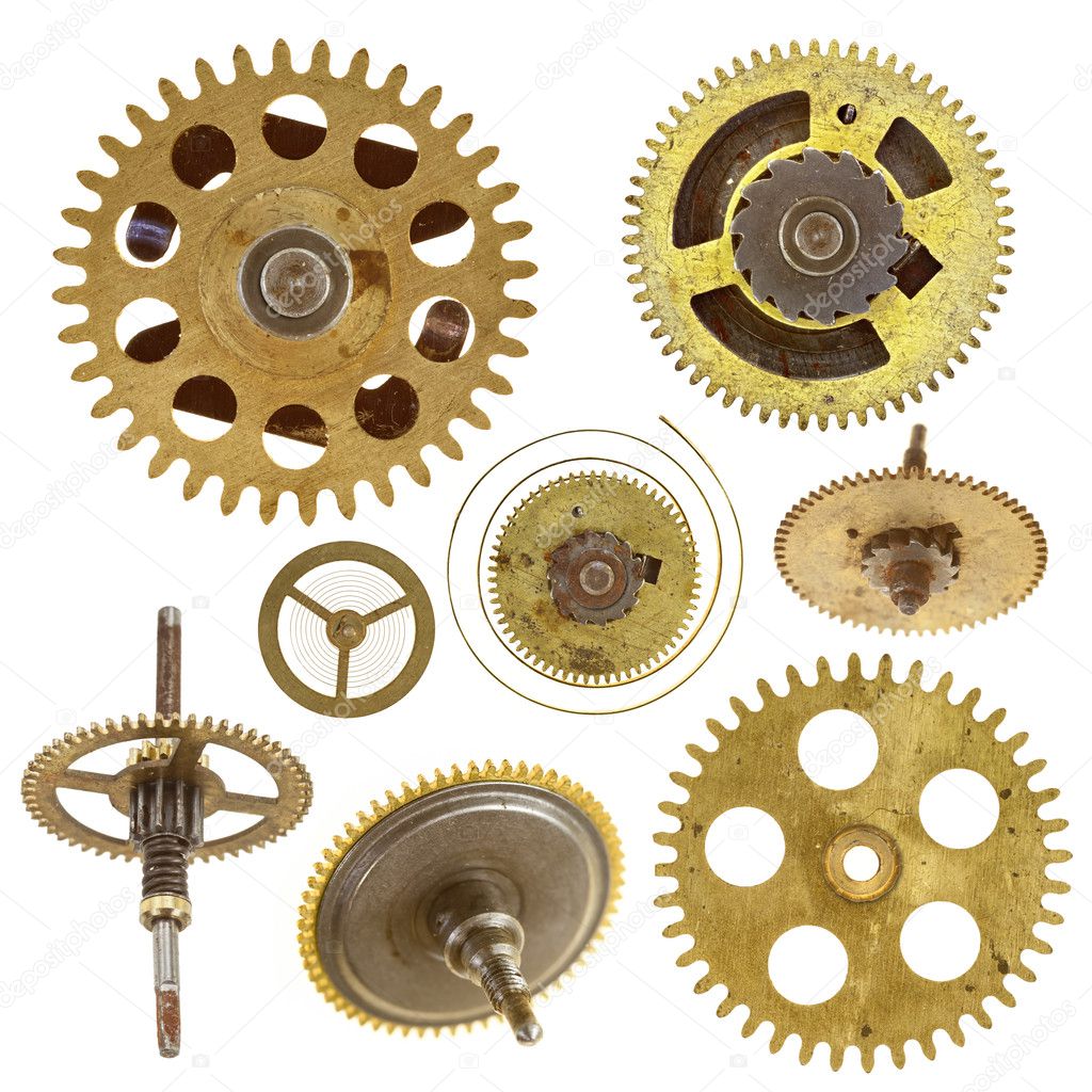 Cogwheels - gears - on white background