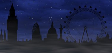 Misty London - sombre atmosphere clipart