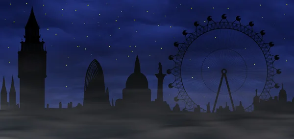 Ομιχλώδες Λονδίνο - ζοφερή ατμόσφαιρα — Φωτογραφία Αρχείου