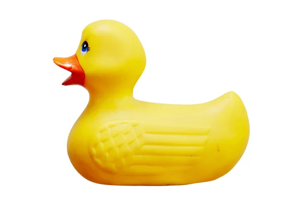Желтая пластиковая утка — стоковое фото