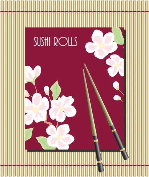 Menu pour les rouleaux de sushi — Image vectorielle