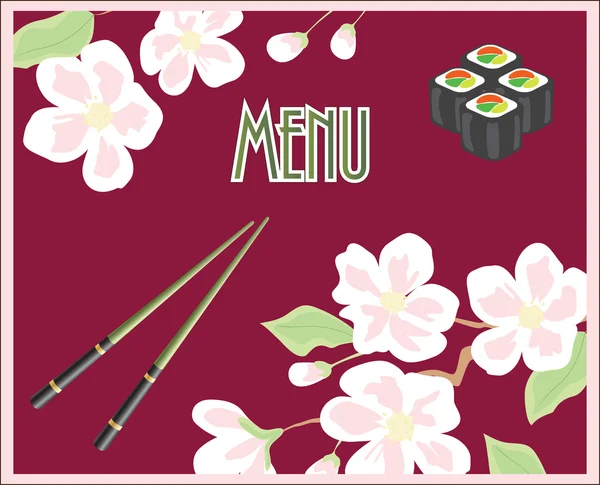 寿司とロール用のメニュー — ストックベクタ