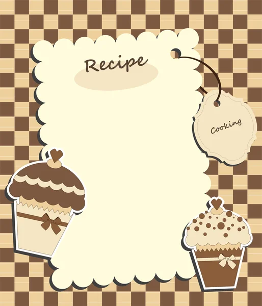Muffins kahverengi kart — Stok Vektör