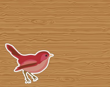 Bird on wooden background clipart