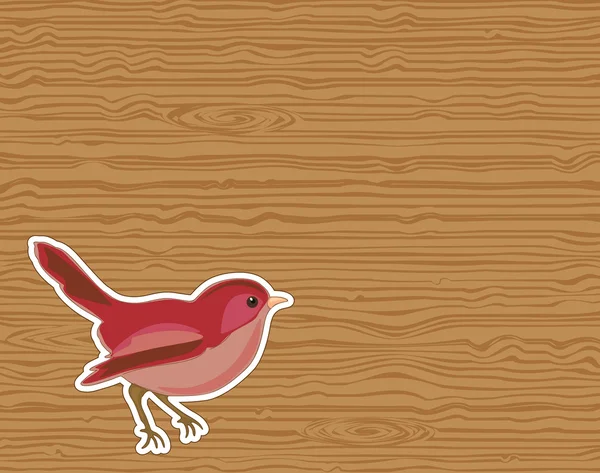 Птах на дерев'яному фоні — стоковий вектор