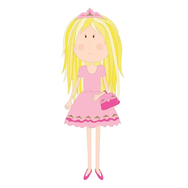 Девушка в розовом платье — стоковый вектор