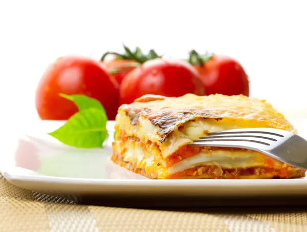 Piatto di lasagne italiane — Foto Stock