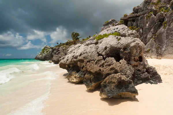 Идиллический карибский пляж — стоковое фото