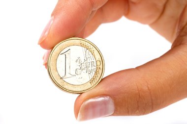 One euro coin clipart