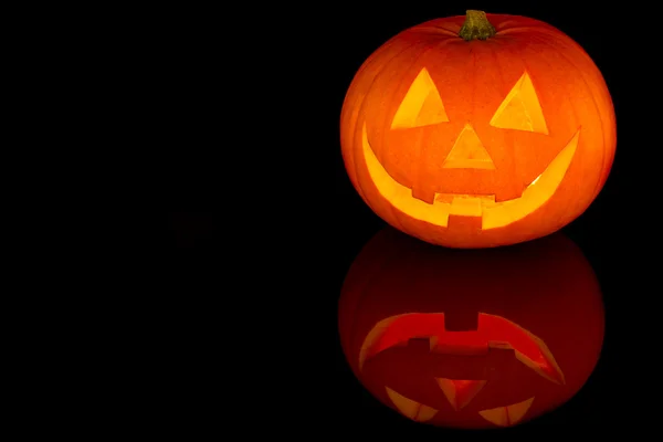 Halloween pumpkin with reflection — Stock Photo, Image