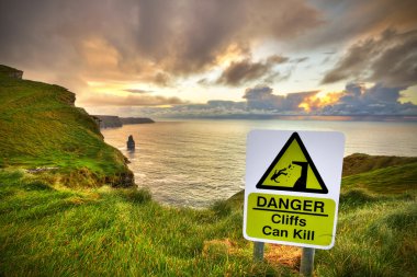 Cliffs can kill sign clipart