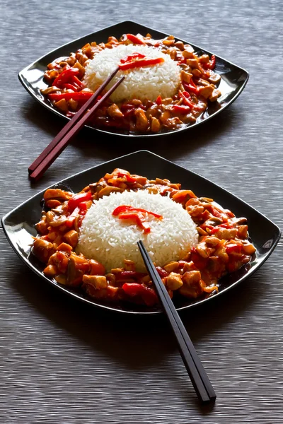 Szechuan chicken dish — Stock Photo, Image