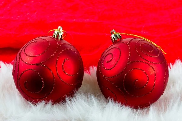 Christmas red baubles — Stock Photo, Image