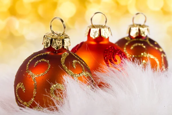 Christmas baubles with abstract lights — Stock Photo, Image